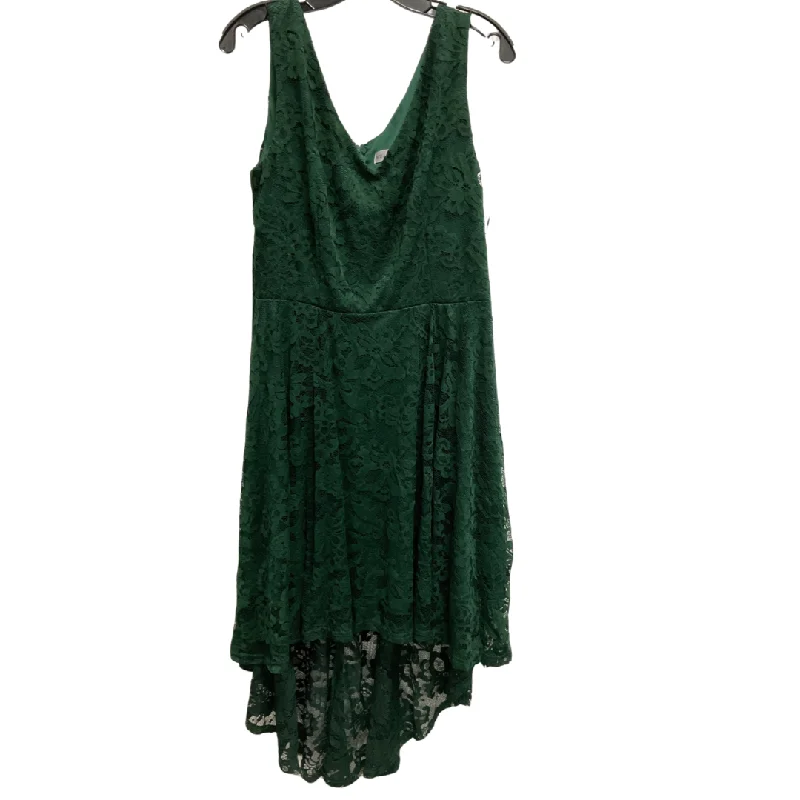 Women's Lapel Collar DressesDress Casual Midi By Clothes Mentor In Green, Size: 2x